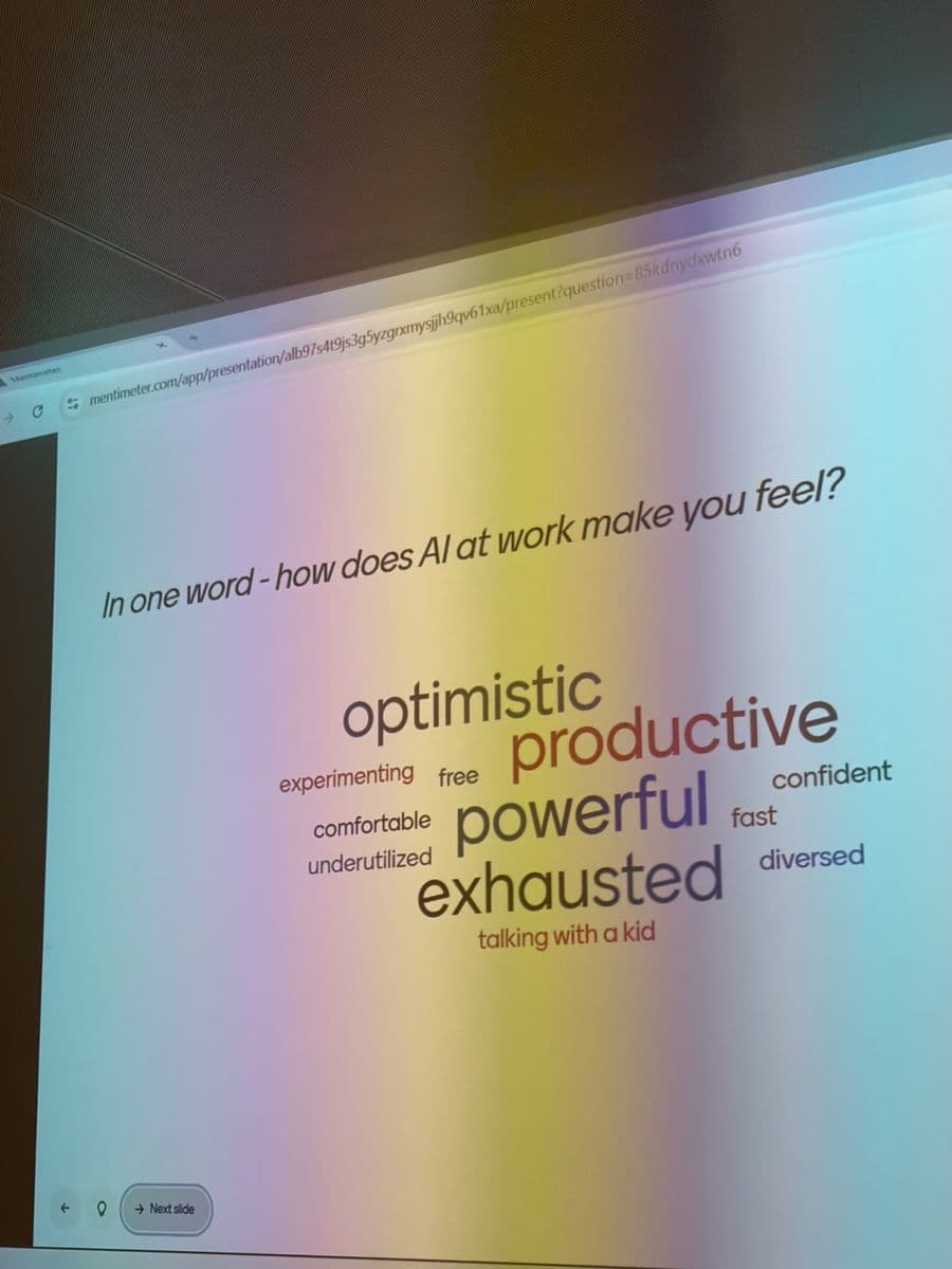 Live Mentimeter poll during event